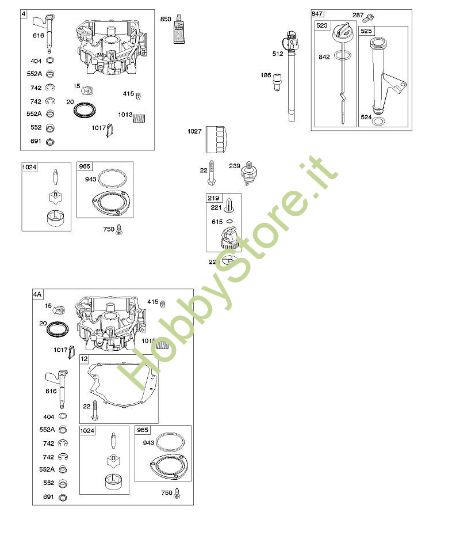 F - Coppa olio, pompa olio, complessivo astina/tubetto di misurazione B&S - 44 €¦ 44N677-0017-B1 brand Stihl